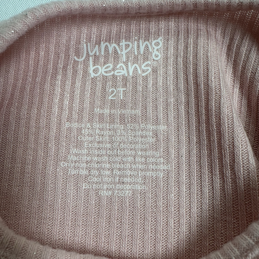 Jumping Beans Long-Sleeve Tulle Dress Vintage Art Pink Toddler Girls Size 2T - Picture 4 of 6